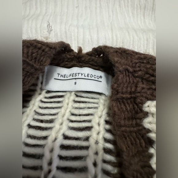 Balloon sleeve checkered cardigan - Picture 2 of 2